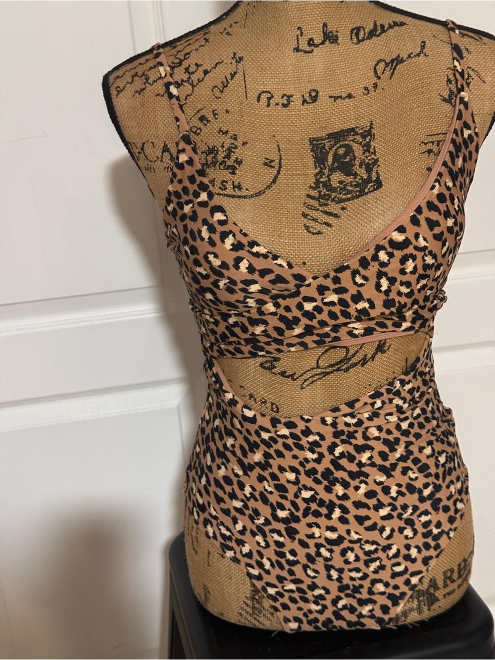 Aerie, NWT Leopard Print Cutout Bathing Suit - Tan & Black